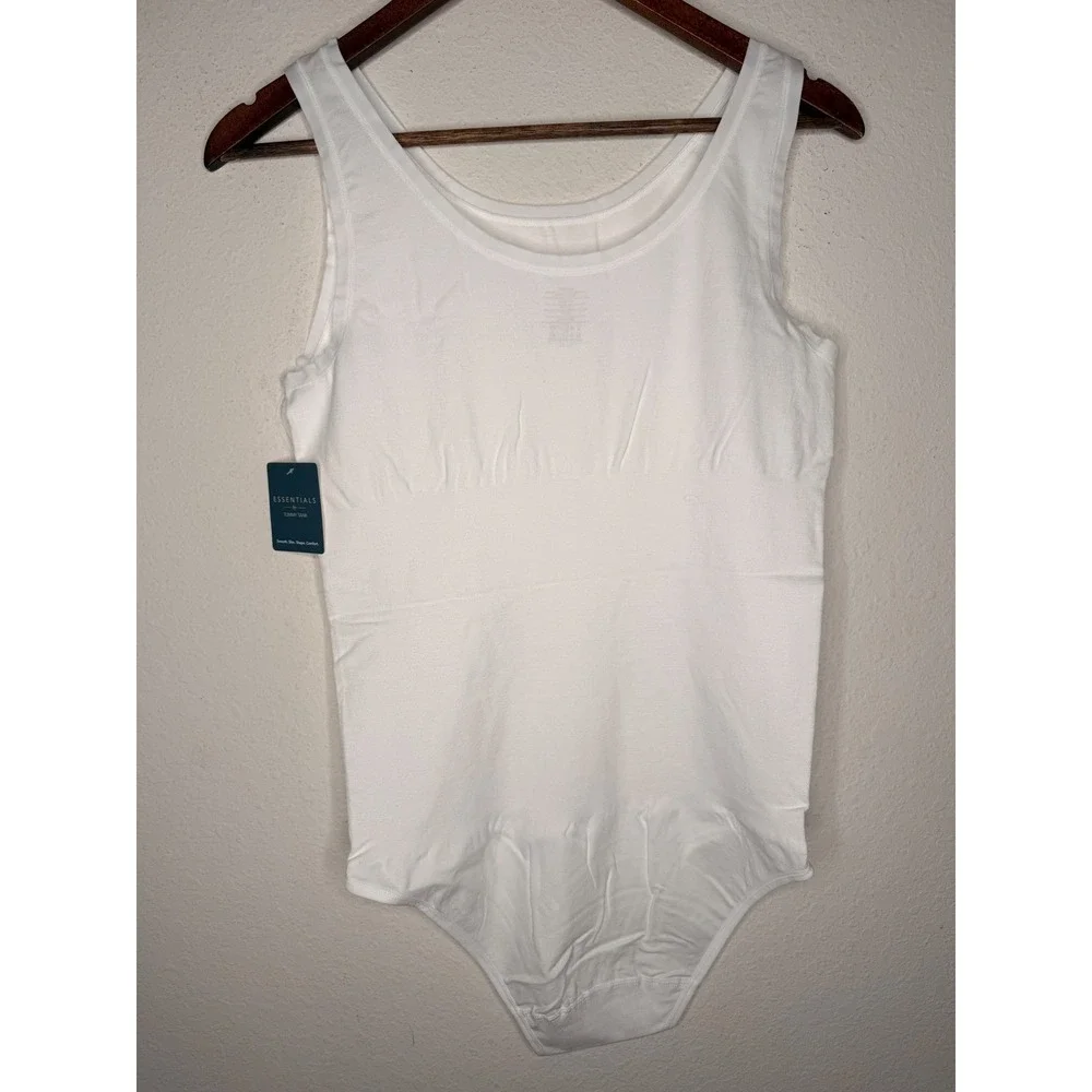 Essentials by Tummy Tank‎ white cotton full back Body suit TT5-032 Sz 1X/2X